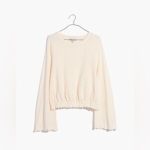 Madewell Smocked Bell-Sleeve Top